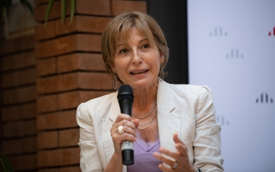 Carme Forcadell el passat mes de juliol en un acte d'ERC a Sabadell | Roger Benet